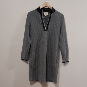 Sail To Sable Quilted Gray Dress with Black Trim, NWOT Sz 8